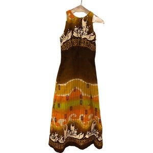 Vintage Sears Hawaiian Fashions Maxi Dress 1970s